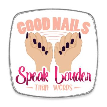 Nail Designer Nail Designer Cosmetics Nail Salon - Square fridge magnet - white - Front