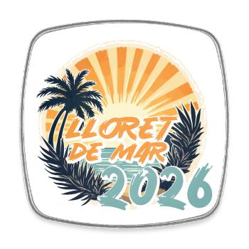 Lloret De Mar 2026 - Viereckiger Kühlschrankmagnet - Weiß - Vorne