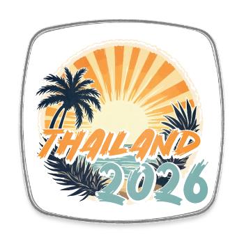 Thailand 2026 - Square fridge magnet - white - Front