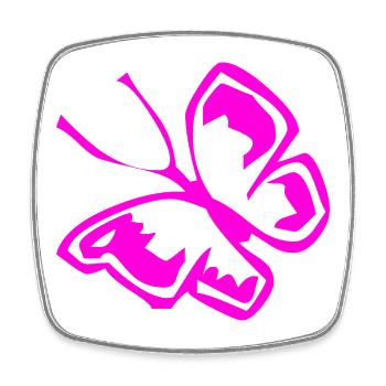 Schmetterling - Viereckiger Kühlschrankmagnet - Weiß - Vorne
