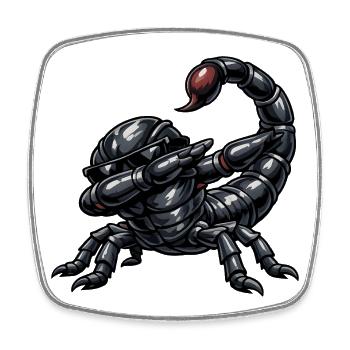 Dabbing Scorpio - Square fridge magnet - white - Front