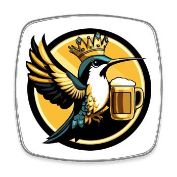 Bière Colibri Oiseau Drôle - Magnet carré - blanc - Devant