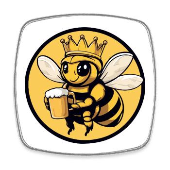 Bee Beer Drôle - Magnet carré - blanc - Devant