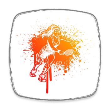 Pickleball Community Gift Idea for Father's Day - Square fridge magnet - white - Front