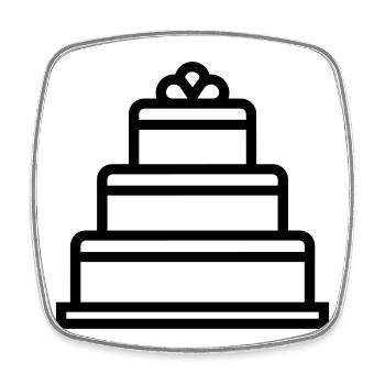 Wedding Cake - Square fridge magnet - white - Front