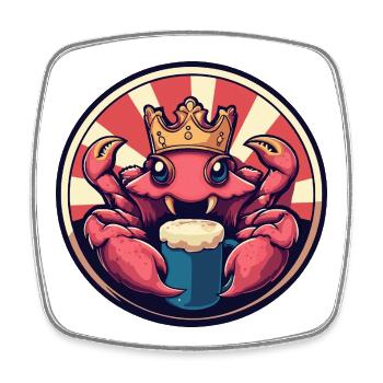 Bière crabe crabe drôle - Magnet carré - blanc - Devant
