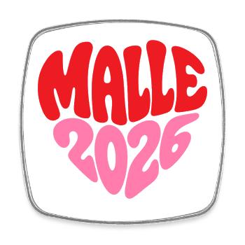 Mallorca Malle 2026 Love - Square fridge magnet - white - Front