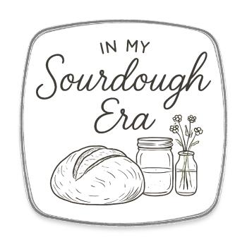 Backen Bäckerin Sauerteig In My Sourdough Era - Viereckiger Kühlschrankmagnet - Weiß - Vorne