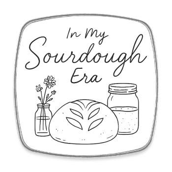 Backen Bäckerin Sauerteig In My Sourdough Era - Viereckiger Kühlschrankmagnet - Weiß - Vorne