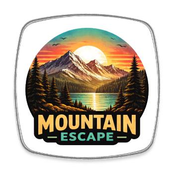 Mountain Landscape Sunset - Square fridge magnet - white - Front