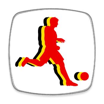 Fussball Belgien Fan Belgium Soccer - Magnet carré - blanc - Devant