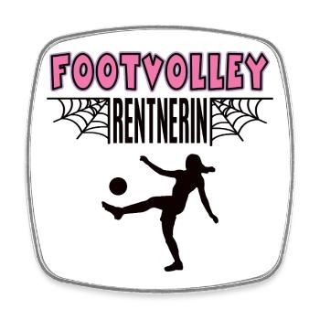 Footvolley Rentnerin Spielerin Rente Ruhestand - Viereckiger Kühlschrankmagnet - Weiß - Vorne