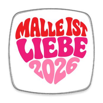 Malle 2026 Malle is love 2026 - Magnet carré - blanc - Devant