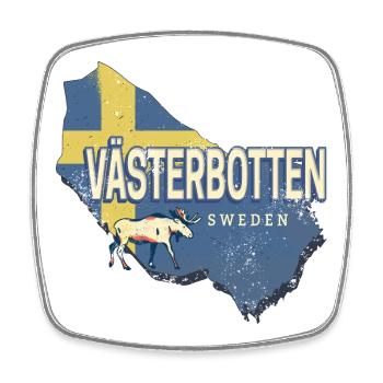 Västerbotten in Schweden Provinz mit Landkarte - Viereckiger Kühlschrankmagnet - Weiß - Vorne