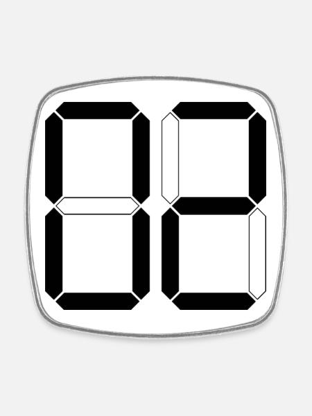 NUMBER 02 Zero Two Birthday Gift Digital - Square fridge magnet - white