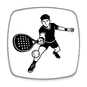 pickleball - Square fridge magnet - white - Front