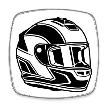 racing helmet - Square fridge magnet - white - Front