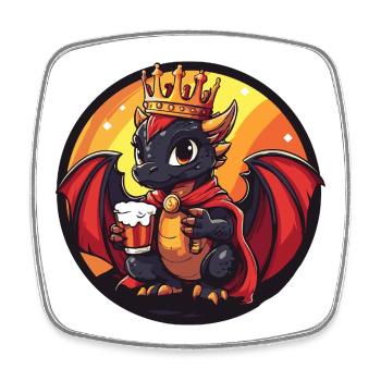 Dragon Beer Funny - Square fridge magnet - white - Front