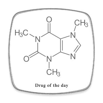 The Drug of the Day - Coffee - Viereckiger Kühlschrankmagnet - Weiß - Vorne