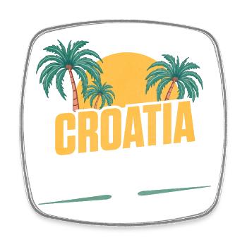 Croatia Party Crew - Viereckiger Kühlschrankmagnet - Weiß - Vorne