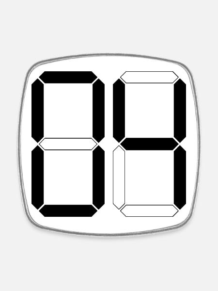 NUMBER 04 Zero Four Birthday Gift Digital - Square fridge magnet - white