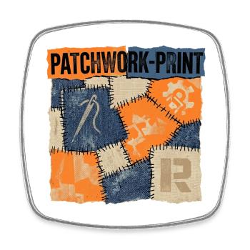 Patchwork Recycling - Square fridge magnet - white - Front