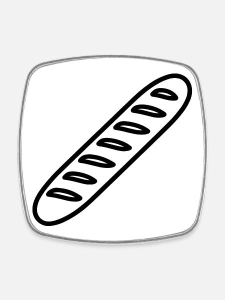 baguette - Magnet carré - blanc