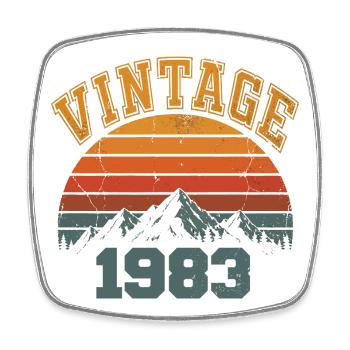 Vintage 1983 Retro Mountain Geburtstag 1983 - Viereckiger Kühlschrankmagnet - Weiß - Vorne