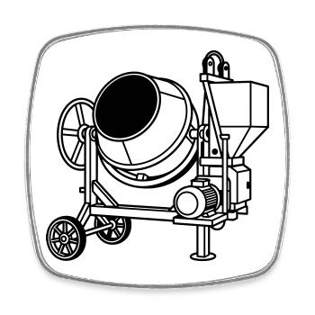 cement drum - Square fridge magnet - white - Front