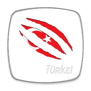 Türkei Flaggenklaue Design - Viereckiger Kühlschrankmagnet - Weiß - Vorne