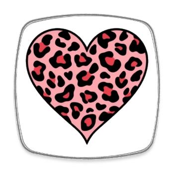Herz rosa Leopard Leopardenmuster Geschenk Frauen - Viereckiger Kühlschrankmagnet - Weiß - Vorne