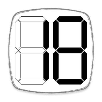 NUMBER 18 Eighteen Birthday Gift Digital - Square fridge magnet - white - Front