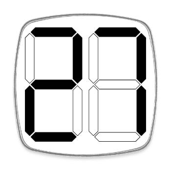 NUMBER 27 Twenty-Seven Gift Digital - Square fridge magnet - white - Front