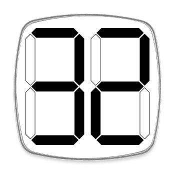 NUMBER 32 Thirty-Two Gift Digital - Square fridge magnet - white - Front