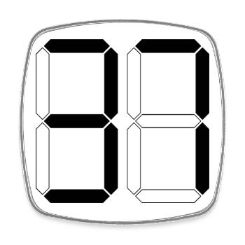 NUMBER 37 Thirty-Seven Gift Digital - Square fridge magnet - white - Front