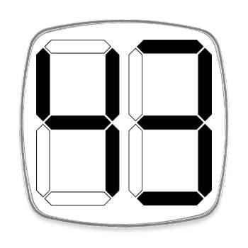 NUMBER 43 Forty-Three Gift Digital - Square fridge magnet - white - Front
