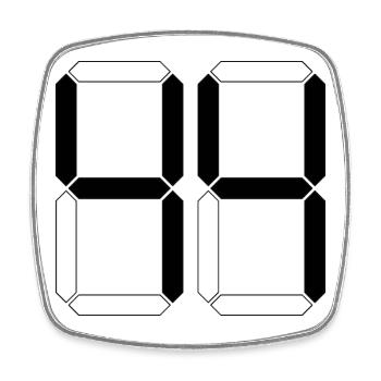 NUMBER 44 Forty-Four Gift Digital - Square fridge magnet - white - Front