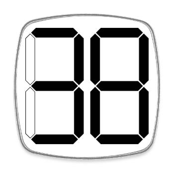 NUMBER 38 Thirty-Eight Gift Digital - Square fridge magnet - white - Front