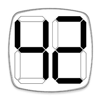NUMBER 42 Forty-Two Gift Digital - Square fridge magnet - white - Front