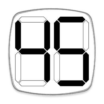 NUMBER 45 Forty-Five Gift Digital - Square fridge magnet - white - Front