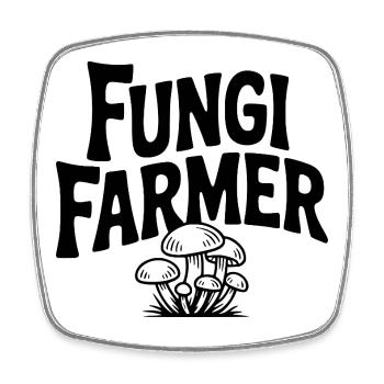 Fungi Farmer - Square fridge magnet - white - Front
