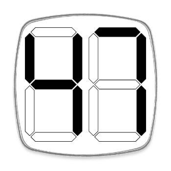 NUMBER 47 Forty-Seven Gift Digital - Square fridge magnet - white - Front