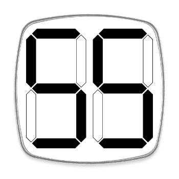 NUMBER 55 Fifty-Five Gift Digital - Square fridge magnet - white - Front