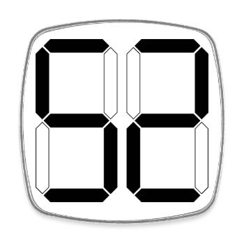 NUMBER 52 Fifty-Two Gift Digital - Square fridge magnet - white - Front