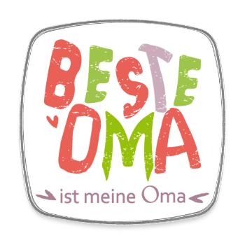 beste Oma - Viereckiger Kühlschrankmagnet - Weiß - Vorne