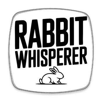 Rabbit Whisperer - Square fridge magnet - white - Front