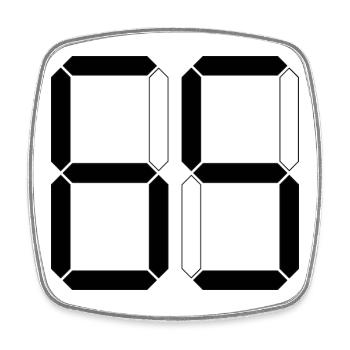 NUMBER 65 Sixty-Five Gift Digital - Square fridge magnet - white - Front