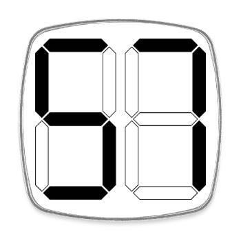 NUMBER 57 Fifty-Seven Gift Digital - Square fridge magnet - white - Front