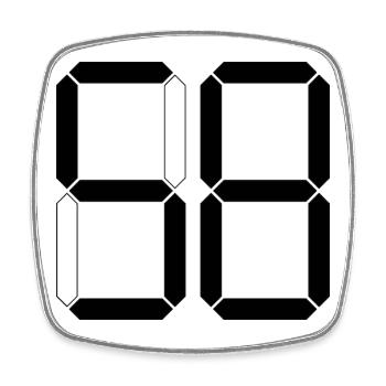 NUMBER 58 Fifty-Eight Gift Digital - Square fridge magnet - white - Front