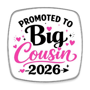 Adorable Cousin Design Hearts and Stars - Square fridge magnet - white - Front